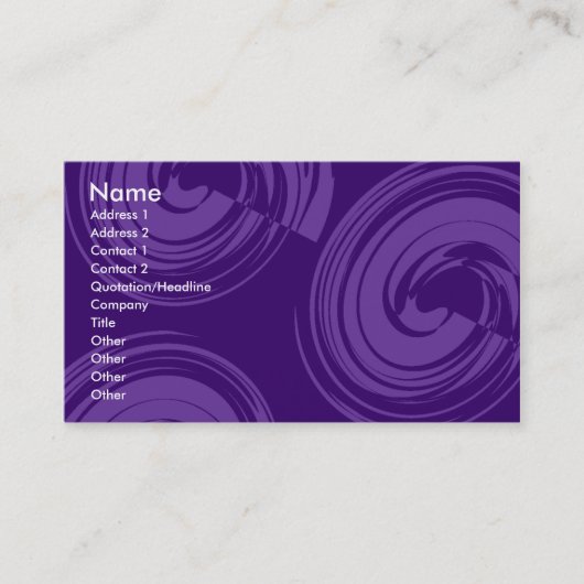 Carte De Visite Spirales pourpres - Violet (Devant)