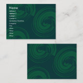 Carte De Visite Spirales vertes foncées (Devant / Derrière)