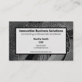 Carte De Visite Spiraux noirs et blancs avec particules haute tech (Devant)