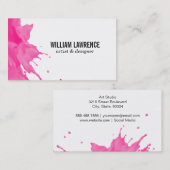 Carte De Visite Splash | Expressif (rose chaud) (Devant / Derrière)