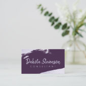 Carte De Visite Splash Professional | Eggplant Purple Paint Smudge (Debout devant)