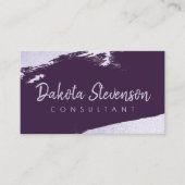 Carte De Visite Splash Professional | Eggplant Purple Paint Smudge (Devant)