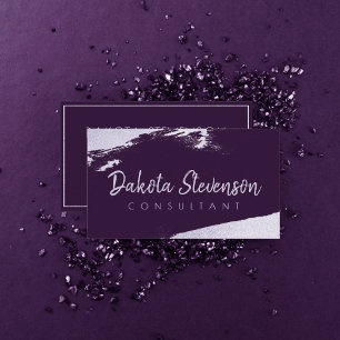 Carte De Visite Splash Professional Eggplant Purple Paint Smudge