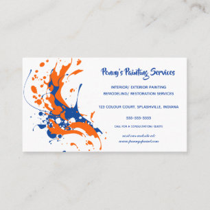 Carte De Visite Splashes modifiables de peinture