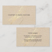 Carte De Visite Splatte Expressive Or | Texture en cuir (Devant / Derrière)