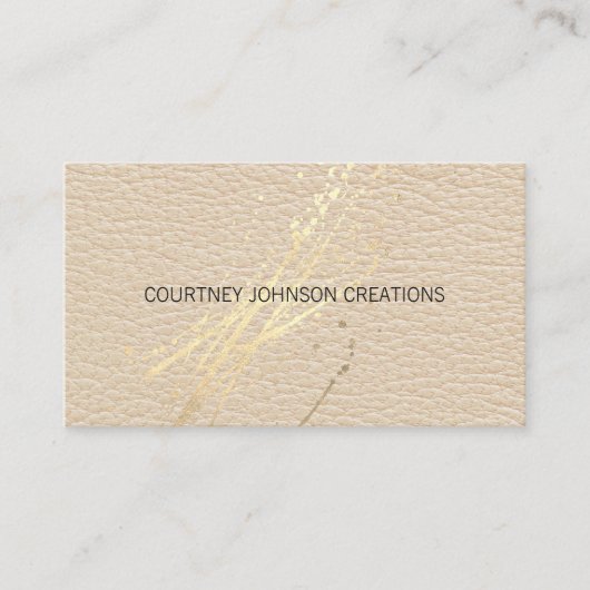 Carte De Visite Splatte Expressive Or | Texture en cuir (Devant)