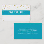 Carte De Visite Splendide or brillant confetti parties scintillant (Devant / Derrière)