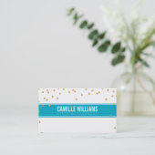 Carte De Visite Splendide or brillant confetti parties scintillant (Debout devant)