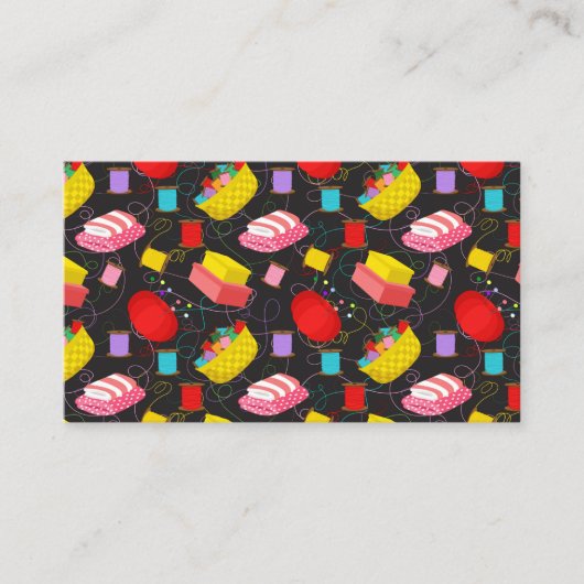 Carte De Visite Spools Sewing Threads Pins Blankets Seamstress (Devant)
