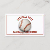 Carte De Visite Sport Coach Baseball (Devant)