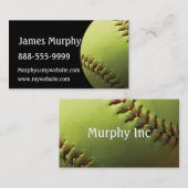 Carte De Visite Sport de softball jaune (Devant / Derrière)