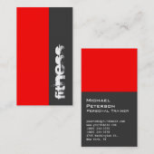 Carte de visite sport gris-rouge vertical (Devant / Derrière)