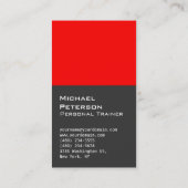 Carte de visite sport gris-rouge vertical (Dos)