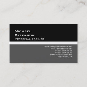 Carte de visite sportif Black Grey tendance