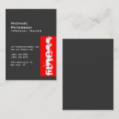 Carte de visite sportif branché Chubby Grey Red Fi (Devant / Derrière)