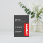 Carte de visite sportif branché Chubby Grey Red Fi (Debout devant)