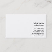 Carte de visite sportif d'entraîneur de monogramme (Dos)