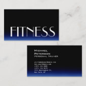 Carte de visite sportif tendance Black Blue Fitnes (Devant / Derrière)