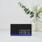 Carte de visite sportif tendance Black Blue Fitnes (Debout devant)