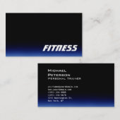 Carte de visite sportif tendance Black Blue Fitnes (Devant / Derrière)