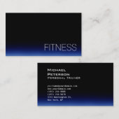 Carte de visite sportif tendance Black Blue Fitnes (Devant / Derrière)