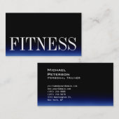 Carte de visite sportif tendance Black Blue Fitnes (Devant / Derrière)