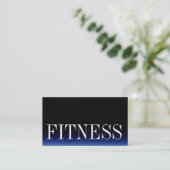 Carte de visite sportif tendance Black Blue Fitnes (Debout devant)