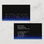 Carte de visite sportif tendance Black Blue Fitnes (Devant / Derrière)