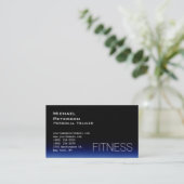 Carte de visite sportif tendance Black Blue Fitnes (Debout devant)
