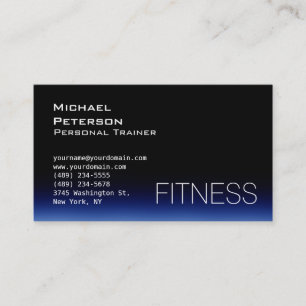 Carte de visite sportif tendance Black Blue Fitnes