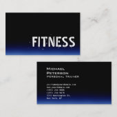 Carte de visite sportif tendance Black Blue Fitnes (Devant / Derrière)