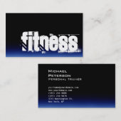 Carte de visite sportif tendance Black Blue Fitnes (Devant / Derrière)