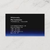 Carte de visite sportif tendance Black Blue Fitnes (Dos)