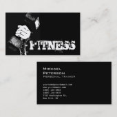 Carte de visite sportif tendance Black Fitness (Devant / Derrière)