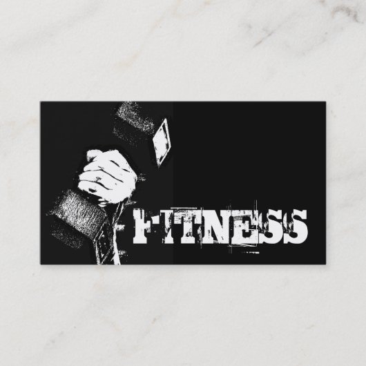 Carte de visite sportif tendance Black Fitness (Devant)