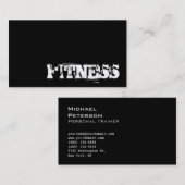 Carte de visite sportif tendance Black Fitness (Devant / Derrière)