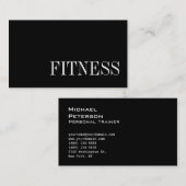 Carte de visite sportif tendance Black White Fitne (Devant / Derrière)
