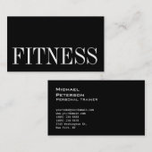Carte de visite sportif tendance Black White Fitne (Devant / Derrière)