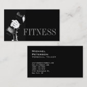 Carte de visite sportif tendance Grey Black Fitnes (Devant / Derrière)