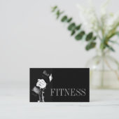 Carte de visite sportif tendance Grey Black Fitnes (Debout devant)