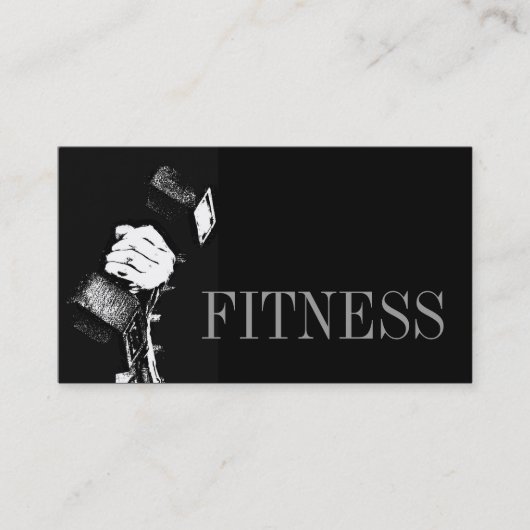 Carte de visite sportif tendance Grey Black Fitnes (Devant)