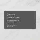 Carte de visite sportif tendance Grey Fitness (Dos)