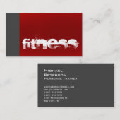 Carte de visite sportif tendance Grey Red Fitness (Devant / Derrière)