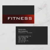Carte de visite sportif tendance Grey Red Fitness (Devant / Derrière)