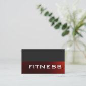 Carte de visite sportif tendance Grey Red Fitness (Debout devant)