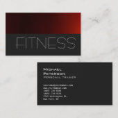 Carte de visite sportif tendance Grey Red Fitness (Devant / Derrière)