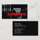 Carte de visite sportif tendance Red Black Fitness (Devant / Derrière)