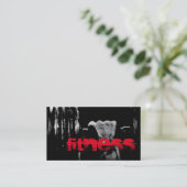 Carte de visite sportif tendance Red Black Fitness (Debout devant)