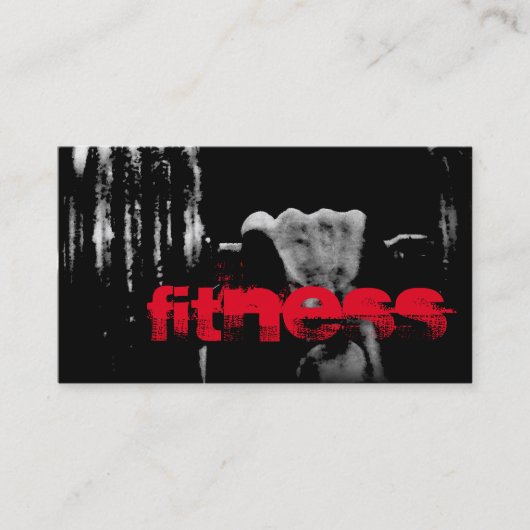 Carte de visite sportif tendance Red Black Fitness (Devant)