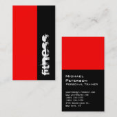 Carte de visite sportif Vertical Black Red Fitness (Devant / Derrière)